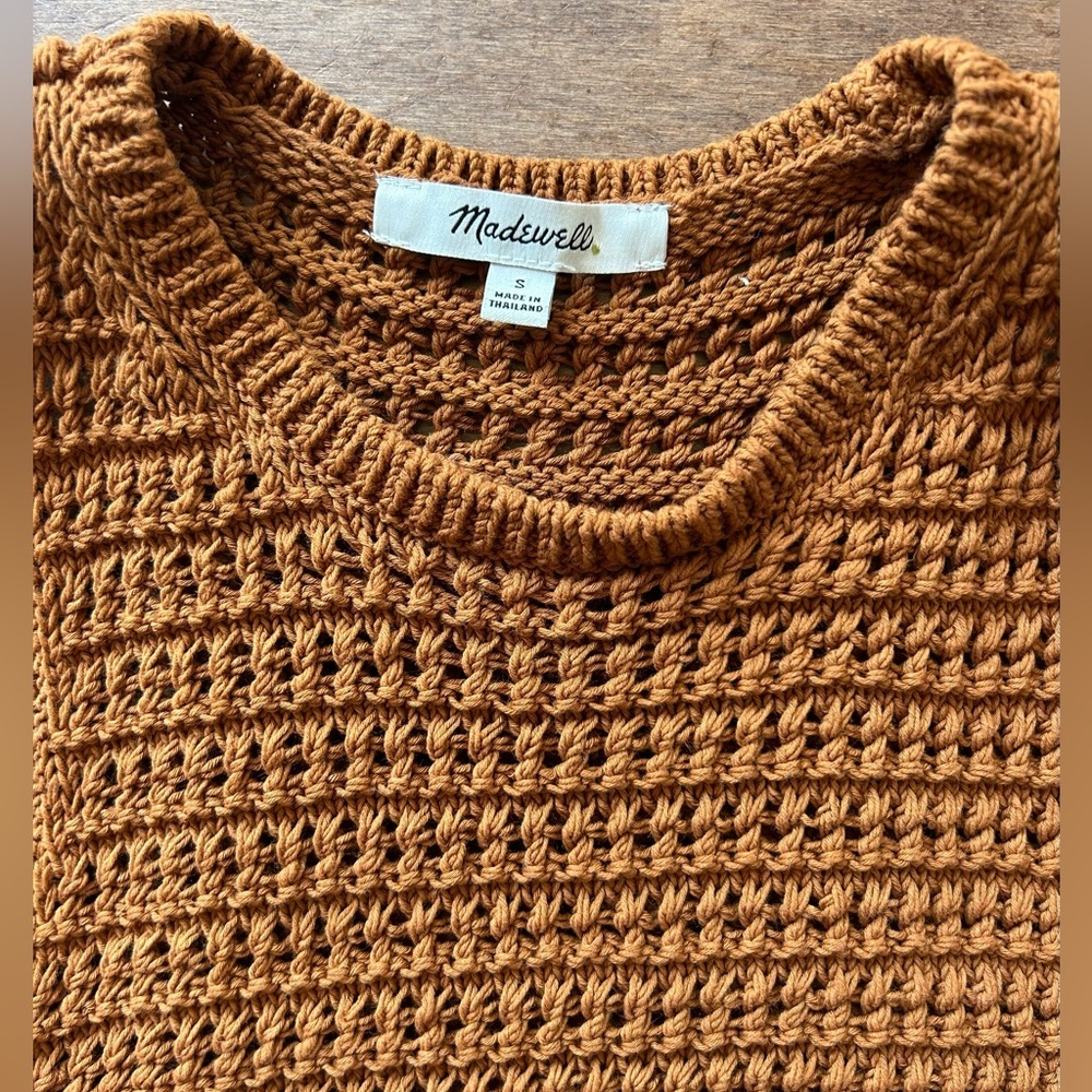 Madewell Rust Knit Sleeveless Racer Back Tank Top Sweater Size Small - Picture 2 of 6